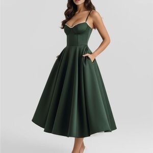Elegant Green Midi Dress